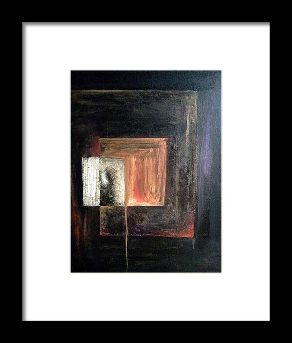 Abstract Framed Print featuring the painting Box by Pamela Henry