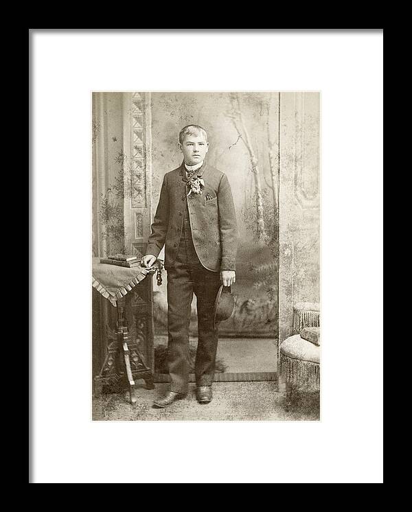 1880 Framed Print featuring the photograph Boy, C1880 by Granger