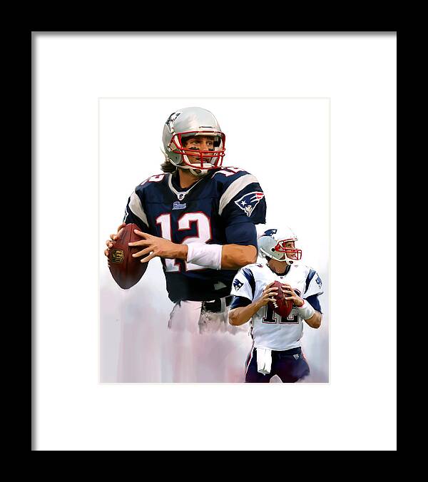 Tom Brady Collectibles Paintings Framed Print featuring the painting Brady II Tom Brady by Iconic Images Art Gallery David Pucciarelli
