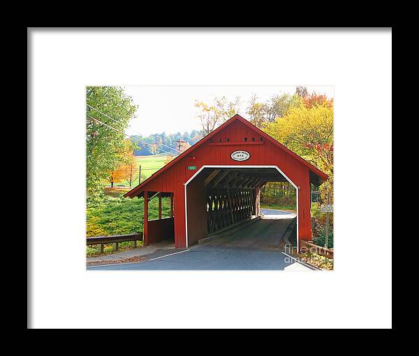 Covered Bridge Framed Print featuring the photograph Brattleboro Covered Bridge by Jack Schultz