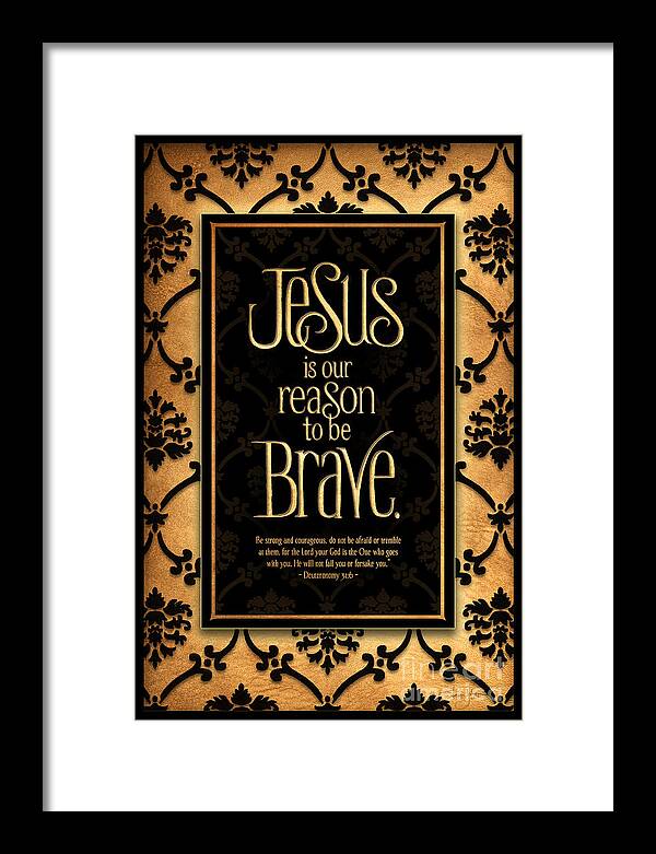 Brave Framed Print featuring the mixed media Brave by Shevon Johnson