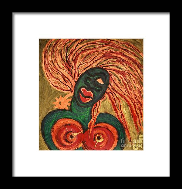 Brazen Blazing Framed Print featuring the painting Brazen Blazing by Cleaster Cotton