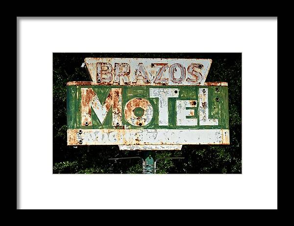 Granbury Framed Print featuring the photograph Brazos Motel by Ricardo J Ruiz de Porras