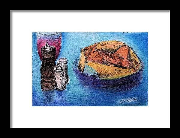 Modern Framed Print featuring the painting Bread and Wine by William Killen