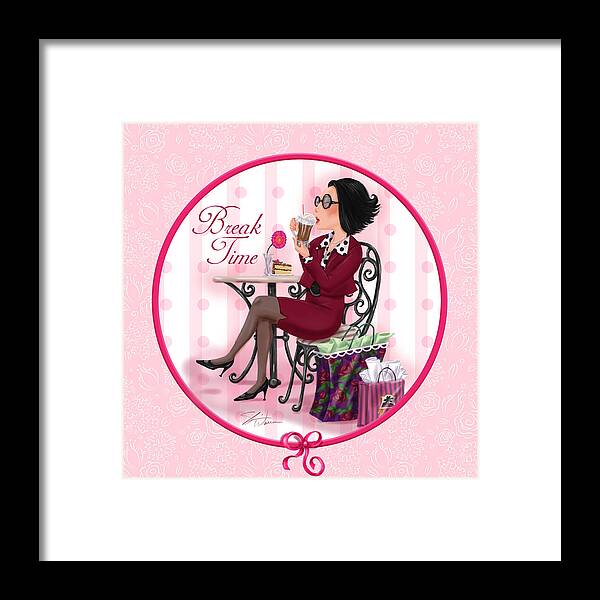 Ladies Framed Print featuring the mixed media Break Time by Shari Warren