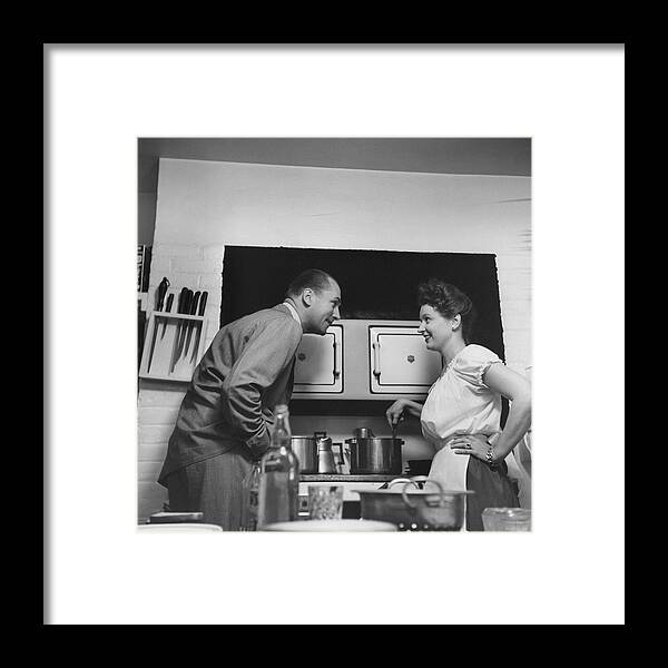 At Home Framed Print featuring the photograph Brian Aherne And His Wife by Luis Lemus