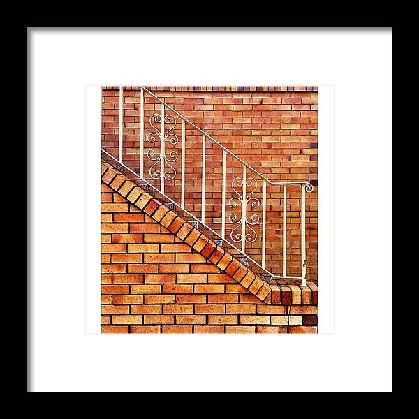 Rsa_minimal Framed Print featuring the photograph Brick And Bannister by Julie Gebhardt