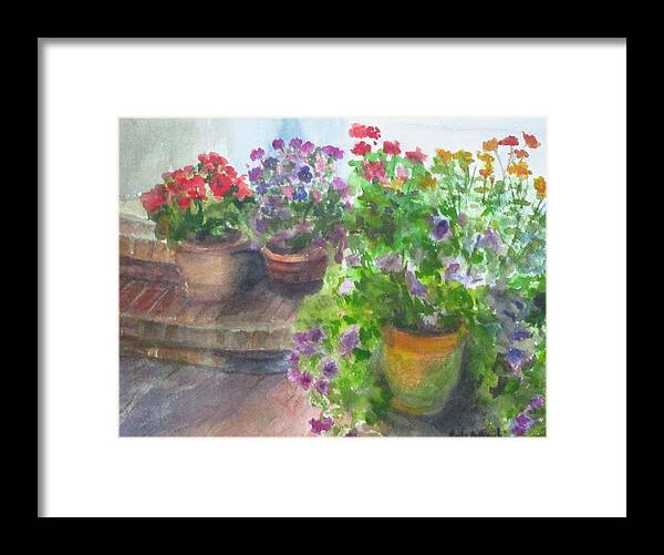Watercolor Framed Print featuring the painting Brick and Terracotta by Paula Pagliughi