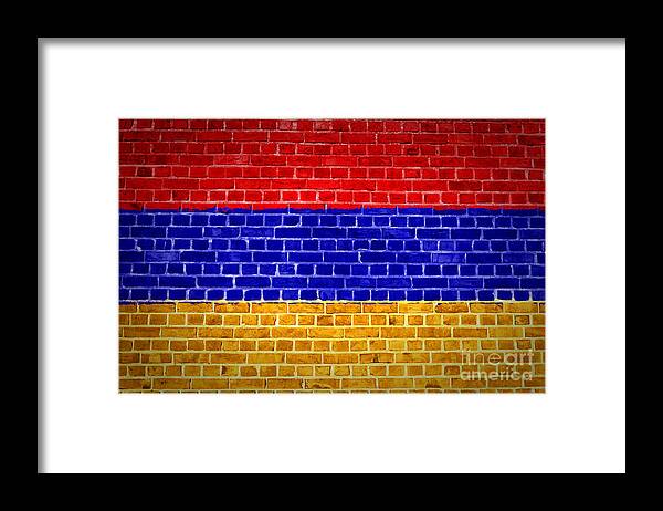 Armenia Framed Print featuring the digital art Brick Wall Armenia by Antony McAulay