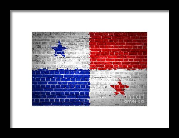 Panama Framed Print featuring the digital art Brick Wall Panama by Antony McAulay