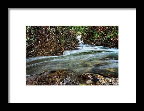 Castle In The Clouds Framed Print featuring the photograph Bridal Veil Falls Castle In The Clouds Moultonborough NH by Jeff Sinon