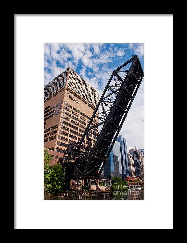 Chicago Downtown Framed Print featuring the photograph Bridge over the Chicago River by Dejan Jovanovic