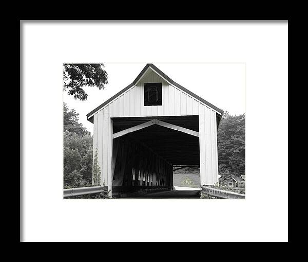 Covered Bridge Framed Print featuring the photograph Bridge Over Troubled Waters by Michael Krek