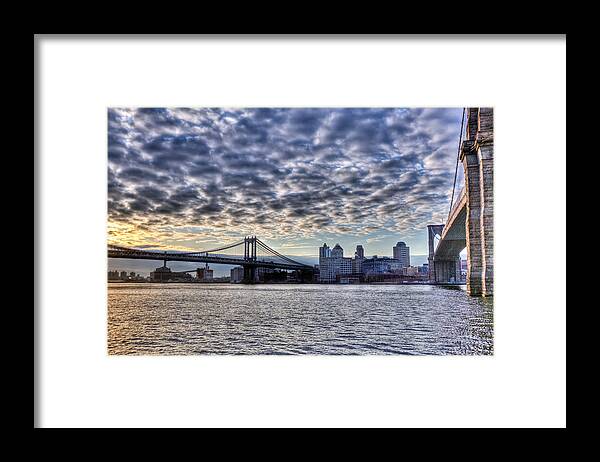 Water Framed Print featuring the photograph Bridges of New York by Matthew Bamberg