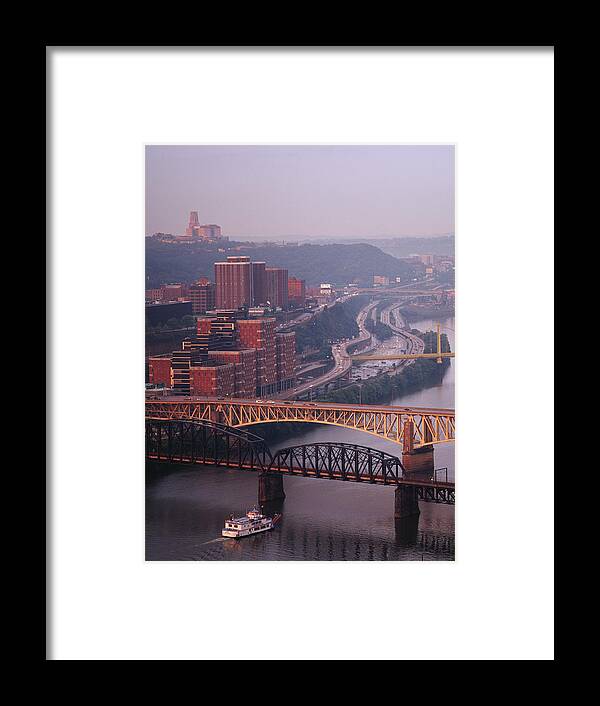 Ferry Framed Print featuring the photograph Bridges Over Monongahela River by Richard I'anson