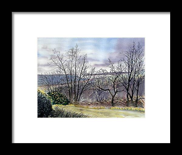Glenn Marshall Framed Print featuring the painting Bridlington Bay from Dane's Dyke by Glenn Marshall