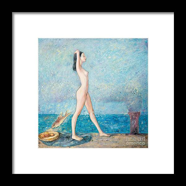 Portrait Framed Print featuring the painting Bright Days by Shijun Munns