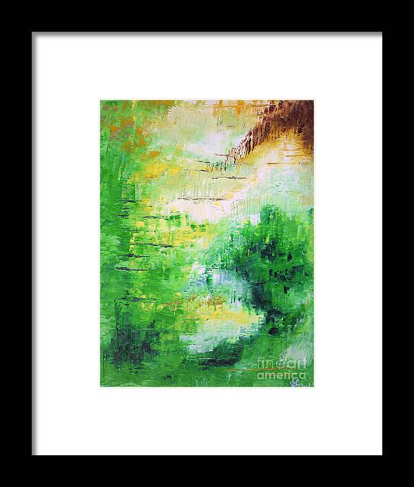 Abstract Painting Paintings Framed Print featuring the painting Garden Spirits by Belinda Capol