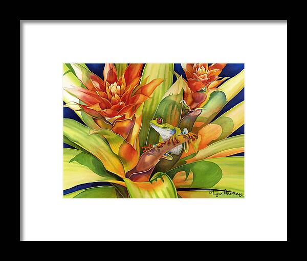 Frog Framed Print featuring the painting Bright Stars by Lyse Anthony