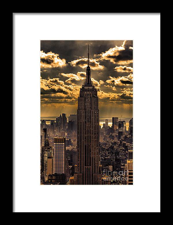 Empire State Building Framed Print featuring the photograph Brilliant But Hazy Manhattan Day by John Farnan