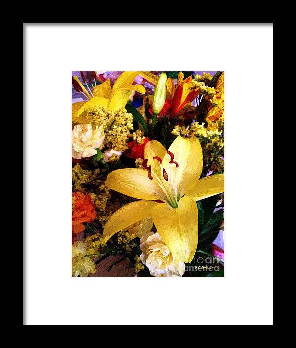 Flowers Framed Print featuring the painting Brilliant Mix by RC DeWinter