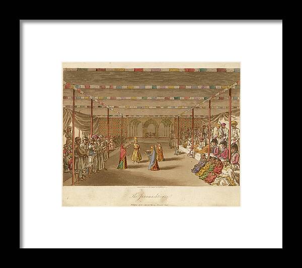 Native Framed Print featuring the drawing British Officers Attend A Dancing by Mary Evans Picture Library
