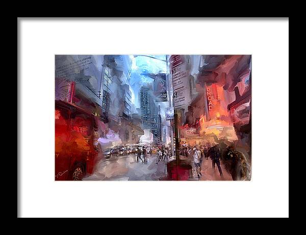 Evie Framed Print featuring the photograph Broadway Nights by Evie Carrier