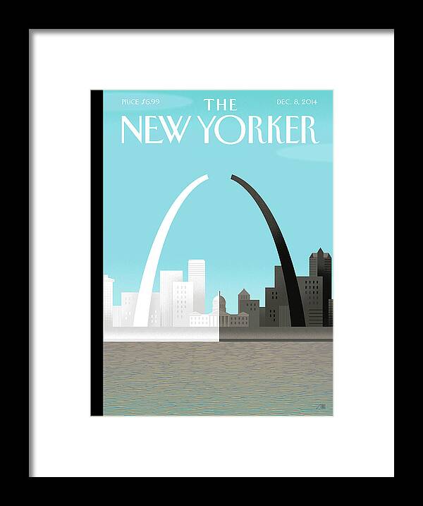 Black Framed Print featuring the painting Broken Arch by Bob Staake