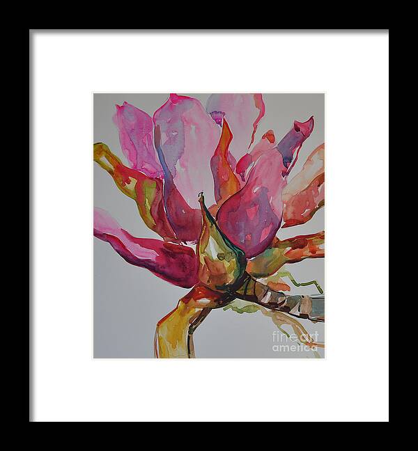 Bromeliad Framed Print featuring the painting Bromeliad #3 by Roger Parent