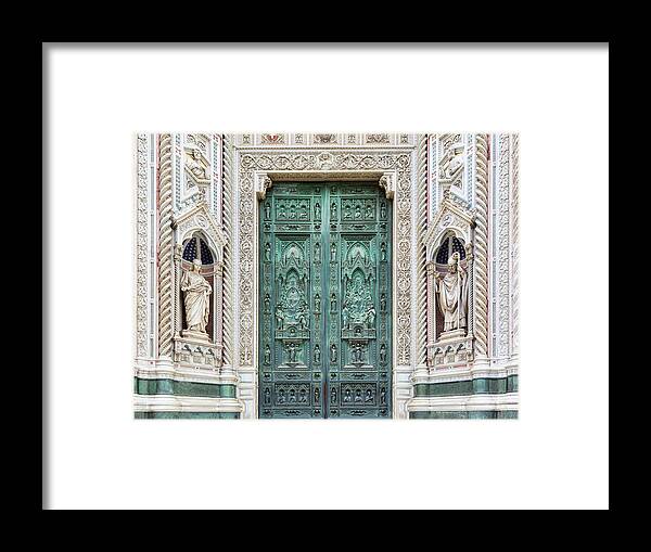 Art Framed Print featuring the photograph Bronze Doors To The Duomo Santa Maria by Terryj