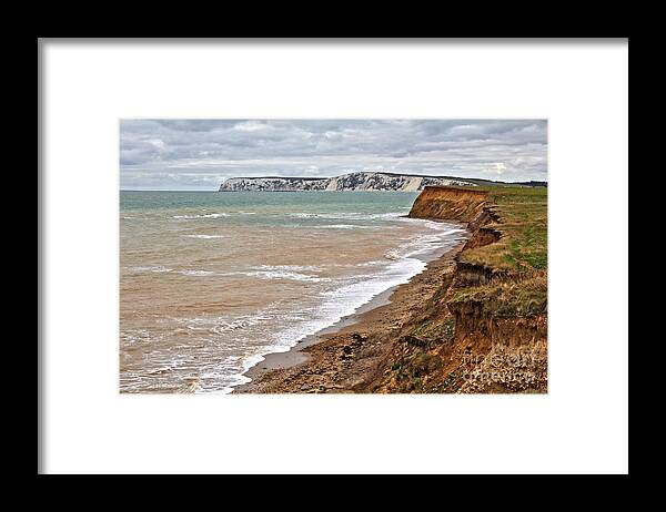 Isle Of Wight Framed Print featuring the photograph Brook Bay and Chalk Cliffs by Jeremy Hayden