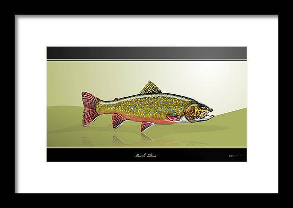 'fishing Corner' Collection By Serge Averbukh Framed Print featuring the digital art Brook Trout by Serge Averbukh