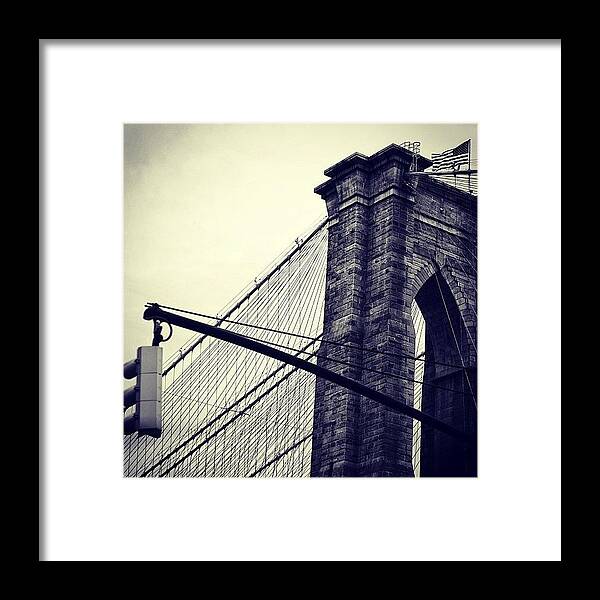 Instagramnyc Framed Print featuring the photograph Brooklyn Bridge - Ny by Joel Lopez
