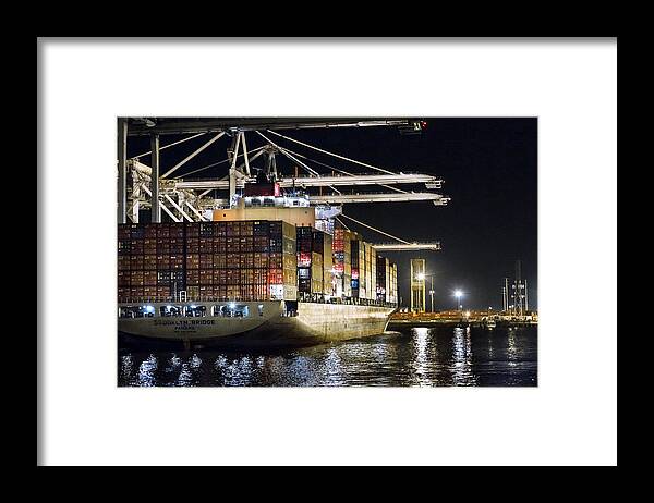 Port Of Long Beach Framed Print featuring the photograph Brooklyn Bridge By Denise Dube by Denise Dube