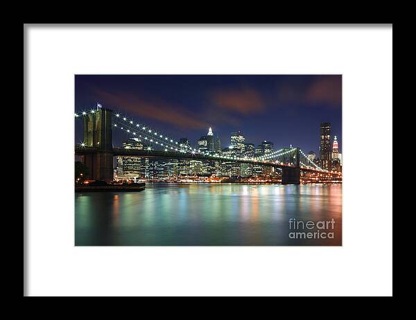 America Framed Print featuring the photograph Brooklyn Bridge by Henk Meijer Photography