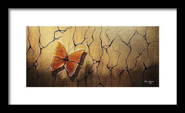 Butterfly Framed Print featuring the painting Brown Butterfly by Edwin Alverio