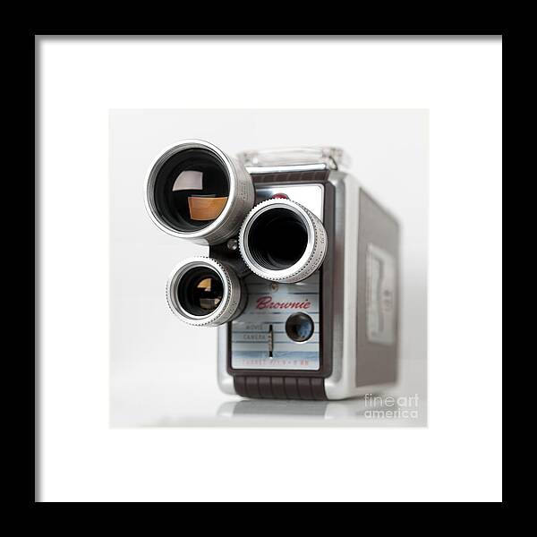 Movie Camera Framed Print featuring the photograph Brownie Movie Camera by Art Whitton