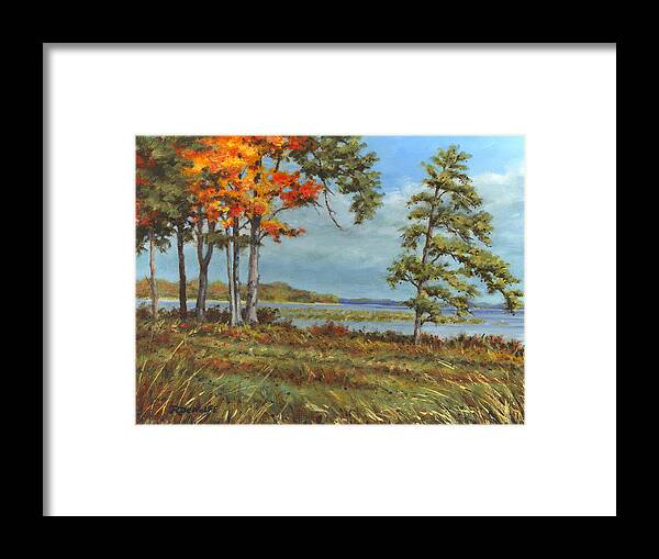 Autumn Framed Print featuring the painting Browns Bay by Richard De Wolfe