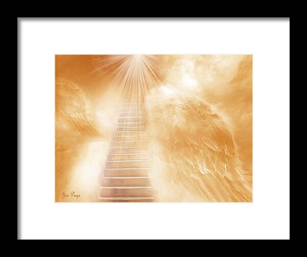 Brush Of Angels Wings Framed Print featuring the digital art Brush of Angels Wings by Jennifer Page