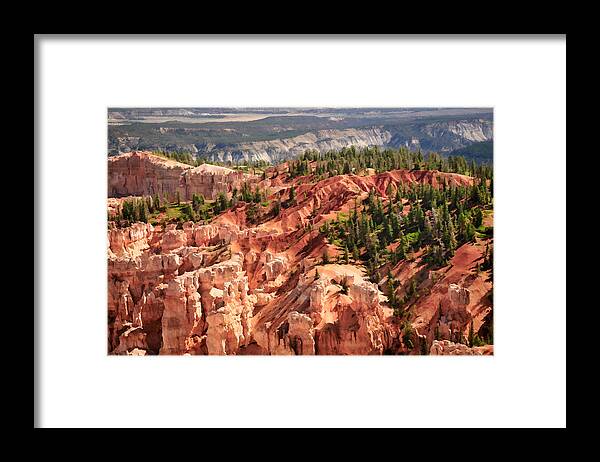 Bryce Canyon Framed Print featuring the photograph Bryce Canyon and Beyond by Ginger Wakem