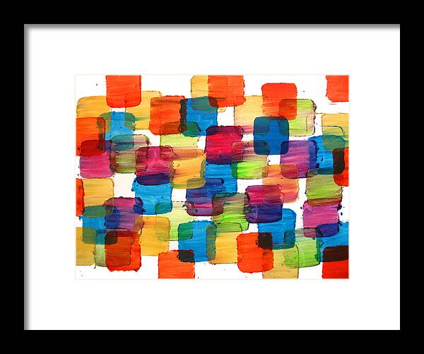Bubble Framed Print featuring the painting Bubble Wrap Blocks Art Abstract Paintings Splashyart.com by Robert R Splashy Art Abstract Paintings