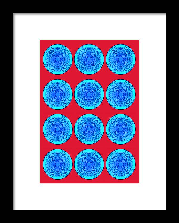 Circles Framed Print featuring the painting Bubbles Minty Blue Poster by Robert R Splashy Art Abstract Paintings