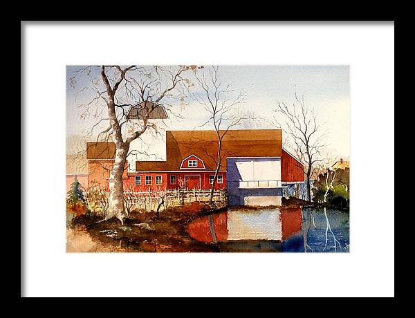 Watercolor Framed Print featuring the painting Bucks County Playhouse by William Renzulli