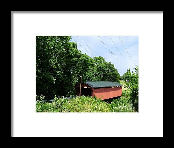 Covered Bridges Framed Print featuring the photograph Buckskin Bridge - A Distant View by Charles Robinson