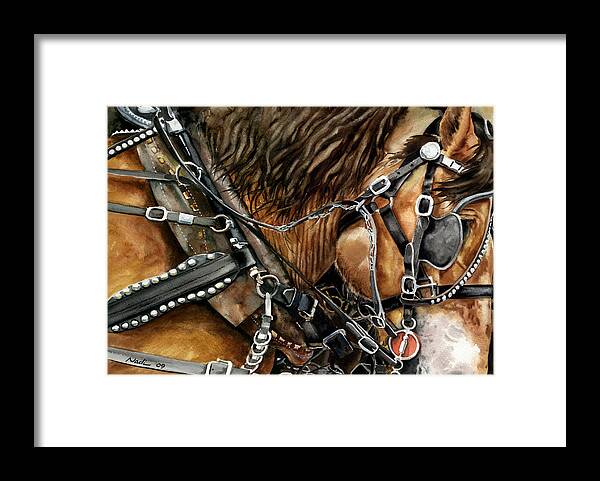 Horse Framed Print featuring the painting Buckskin by Nadi Spencer