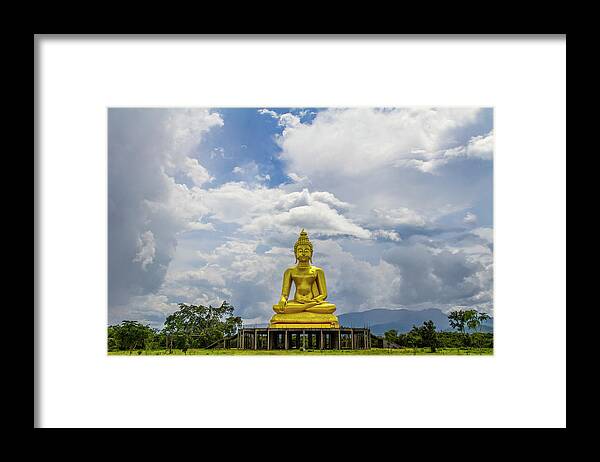 Tranquility Framed Print featuring the photograph Buddha Tambon Bua Sali by Jean-claude Soboul