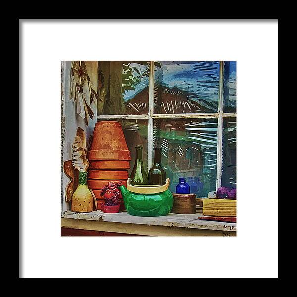 Pottery Framed Print featuring the photograph Buddha's Hide-Away by Peggy Dietz