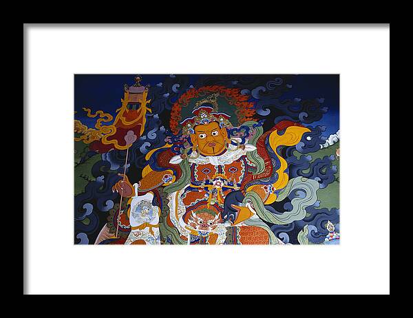 Art Framed Print featuring the painting Buddhist Mural At Hemis Monastery, India by George Holton