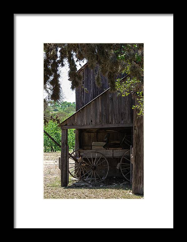Barn Framed Print featuring the photograph Buggy in the Barn by Ed Gleichman