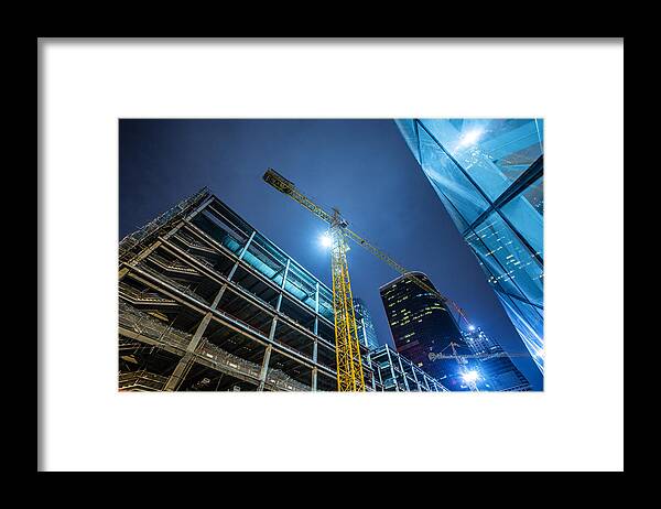 Working Framed Print featuring the photograph Building Under Construction by Xijian